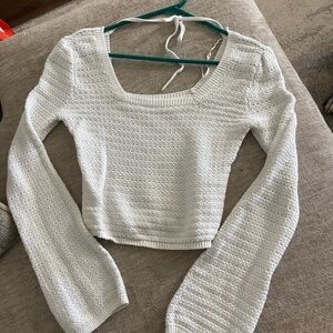 Hollister Cream Knit Long Sleeve Top